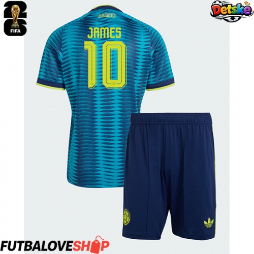 Dres Kolumbia James Rodriguez #10 Preč pre deti MS 2026 Krátky Rukáv (+ trenírky)